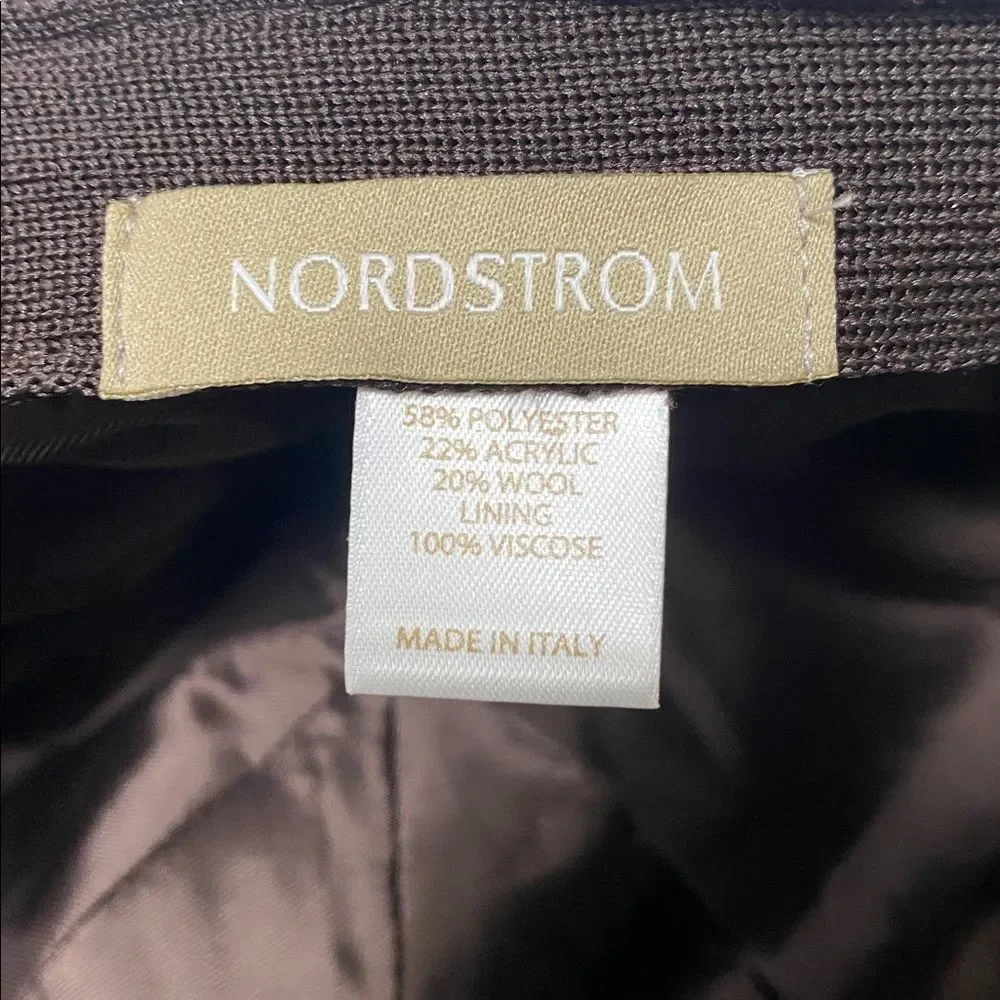 Nordstrom Brown Wool Blend Herringbone Newsboy/ Paperboy Cap